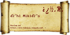 Öhl Miklós névjegykártya