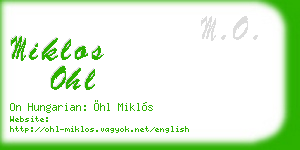 miklos ohl business card